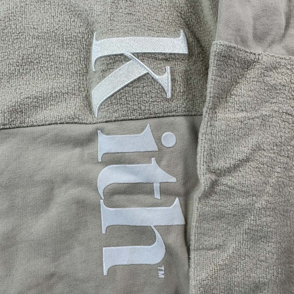 KITH Tan Textured Fleece Embroidered Logo Crewneck Sweater Mens Large - Picture 3 of 6